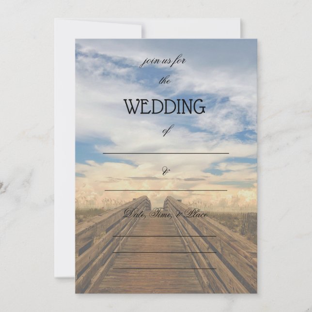 Fill in the Blank Beach Wedding Invitation  (Front)