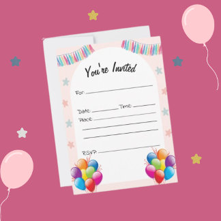 Fill In The Blank Birthday Invitation