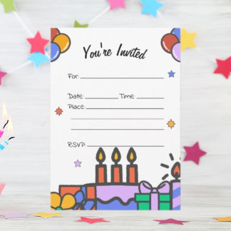 Fill In The Blank Birthday Invitation