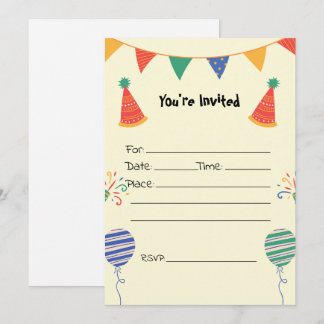 Fill in the Blank Birthday Invitation