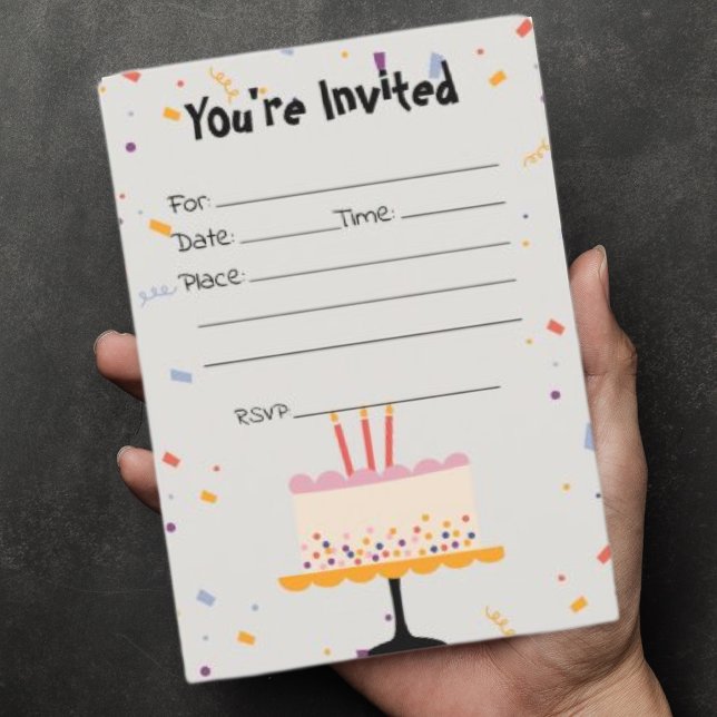 Fill in the Blank Confetti Birthday Invitation (Creator Uploaded)