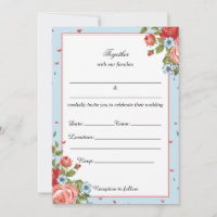 Fill In The Blank Floral Wedding Invitation