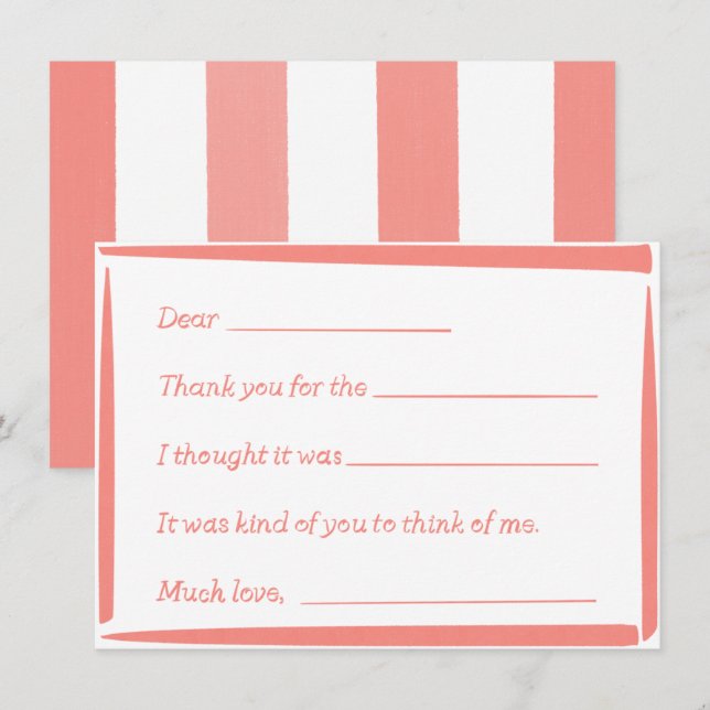 Fill-In-The-Blank "Handwritten" Thank You Notes (Front/Back)