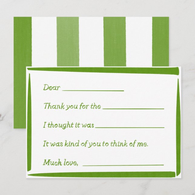 Fill-In-The-Blank "Handwritten" Thank You Notes (Front/Back)