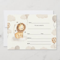 Fill in the blanks invitation lion birtdhay boy