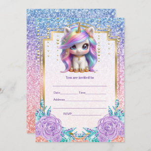 Fill in Unicorn  Invitation