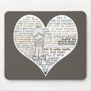 Fill Your Heart-Dark Brown Mouse Pad