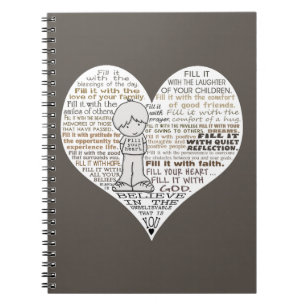 Fill Your Heart-Dark Brown Notebook