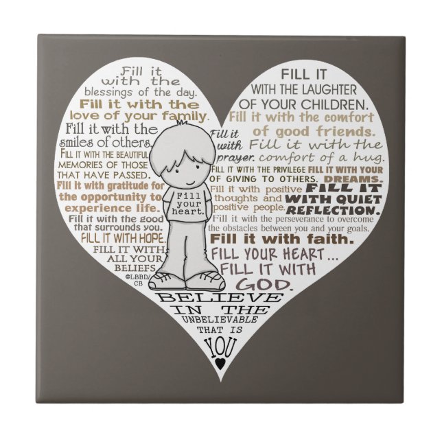 Fill Your Heart-Dark Brown Tile (Front)