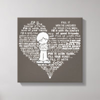 Fill Your Heart-Dark Brown/White Letters