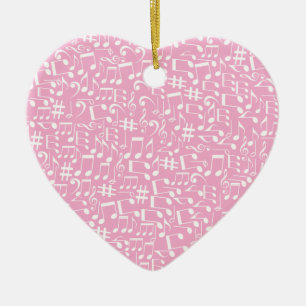 Fill Your Heart With Music Dancing White Notes Ceramic Tree Decoration