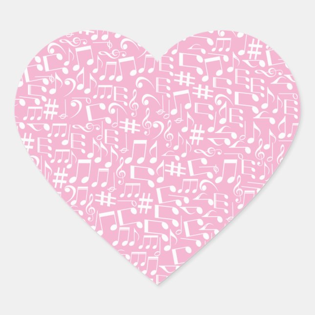 Fill Your Heart With Music Dancing White Notes Sticker (Front)