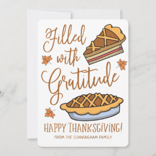 Filled with Gratitude Happy Thanksgiving Holiday Card