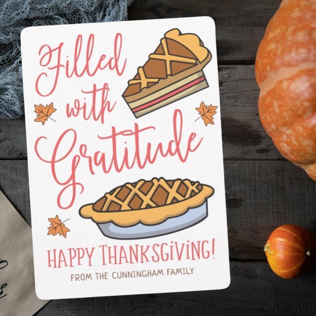 Filled with Gratitude Happy Thanksgiving Holiday Card (Creator Uploaded)