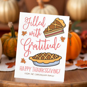 Filled with Gratitude Happy Thanksgiving Holiday Postcard