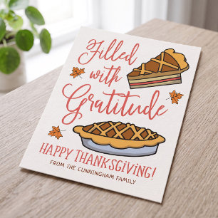 Filled with Gratitude Happy Thanksgiving Holiday Postcard