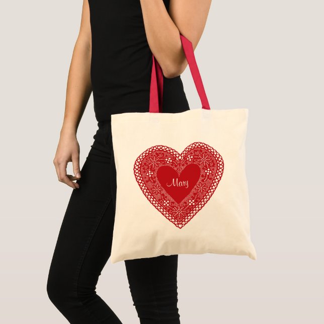Filled with Lace Hearts Tote Bag (Front (Product))