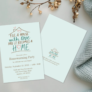 Filled with Love Customisable Housewarming Invitation