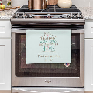 Filled with Love Customisable Housewarming Tea Towel