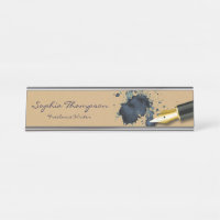 Filler Fountain Pen with Ink Blot Desk Name Plate