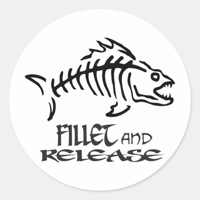 FILLET AND RELEASE CLASSIC ROUND STICKER (Front)