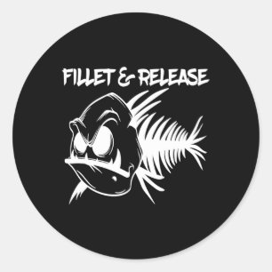 Fillet And Release Hilarious Fishing G Classic Round Sticker