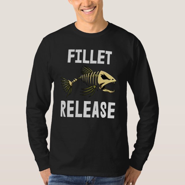 Fillet Release Tee Skeleton Fish Bone Tees Sharp T (Front)