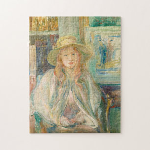 Fillette au Chapeau de Paille   Berthe Morisot Jigsaw Puzzle