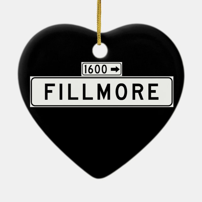 Fillmore St., San Francisco Street Sign Ceramic Tree Decoration (Back)