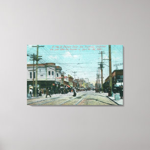 Fillmore Street View 1 Year After Fire of 1906 Canvas Print