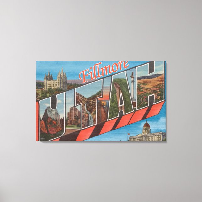 Fillmore, Utah - Large Letter Scenes Canvas Print (Front)