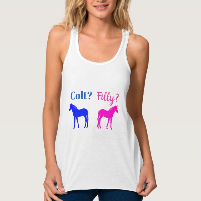 Filly Or Colt Western Style Gender Reveal Singlet (Front)