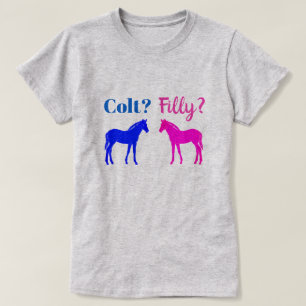 Filly Or Colt Western Style Gender Reveal  T-Shirt