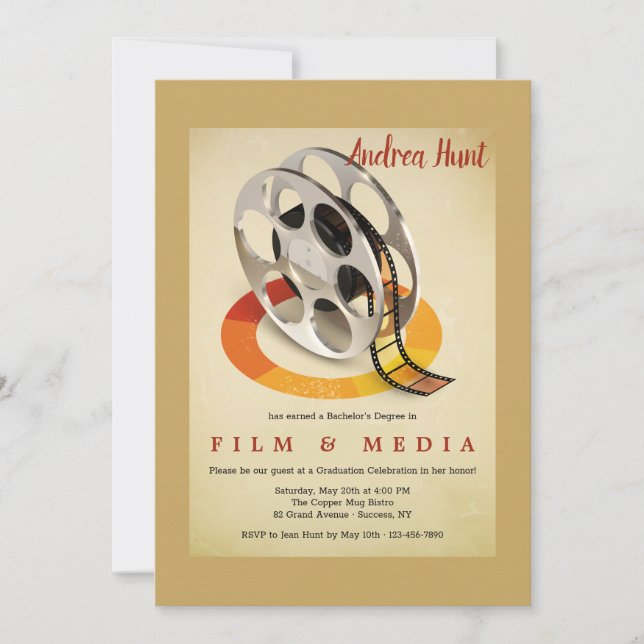 Film and Media Graduation Party Invitation (Front)
