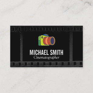 Film Background Colourful Cam Logo Business Card