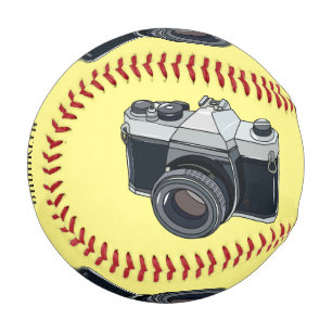 Film camera cartoon illustration baseball