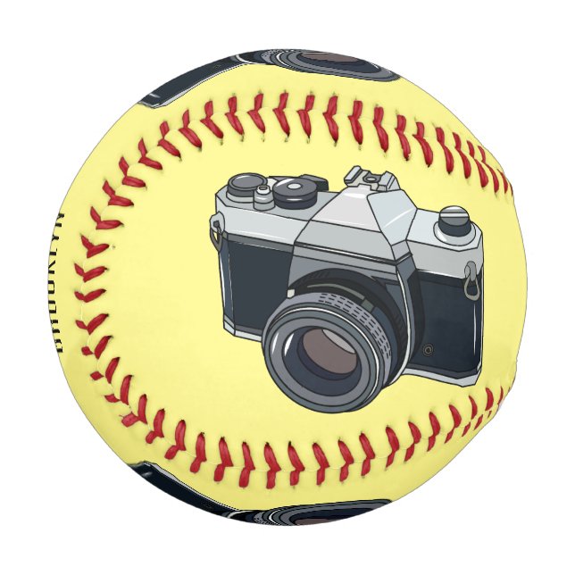 Film camera cartoon illustration baseball (Front Left)