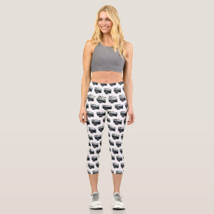 Film camera cartoon illustration capri leggings