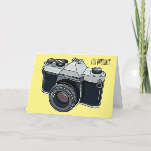 Film camera cartoon illustration card
