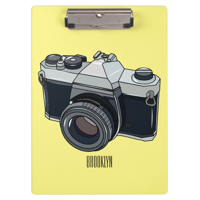 Film camera cartoon illustration clipboard (Front)