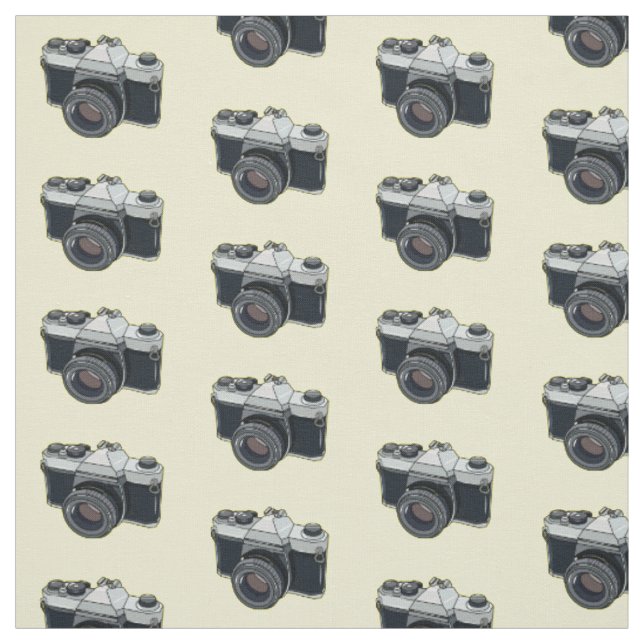 Film camera cartoon illustration fabric (Swatch)