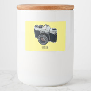 Film camera cartoon illustration food label