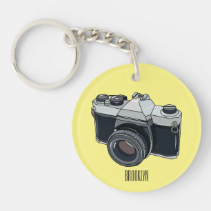 Film camera cartoon illustration key ring