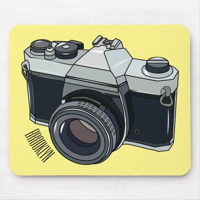Film camera cartoon illustration mouse pad (Front)