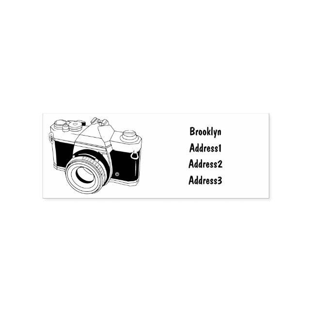 Film camera cartoon illustration rubber stamp (Imprint)