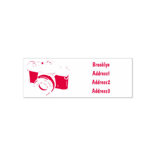 Film camera cartoon illustration self-inking stamp