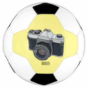 Film camera cartoon illustration soccer ball