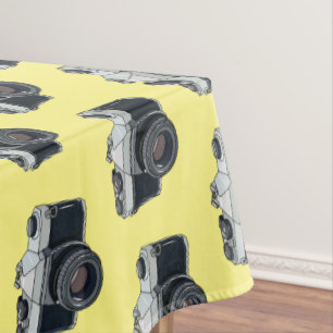 Film camera cartoon illustration tablecloth