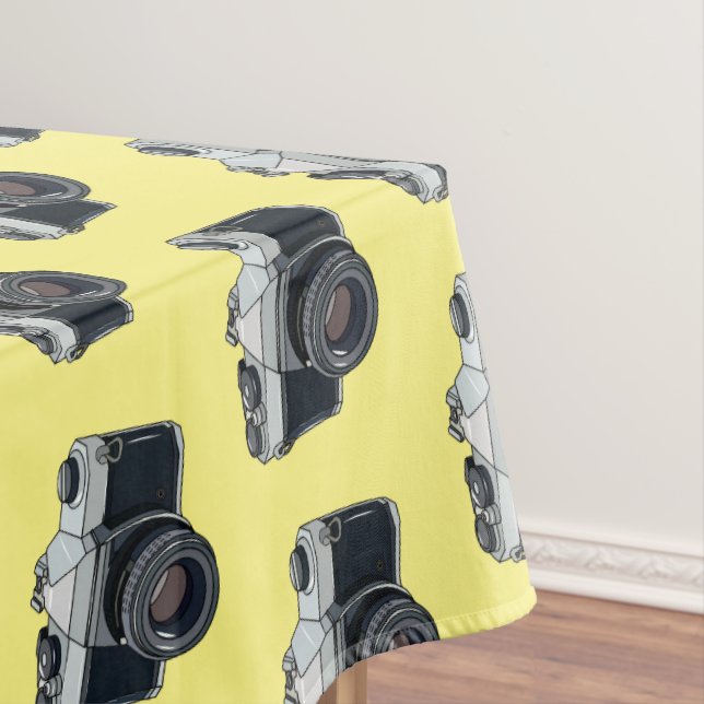 Film camera cartoon illustration tablecloth (In Situ)