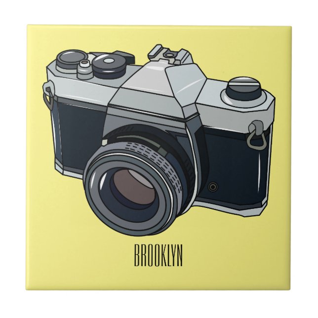 Film camera cartoon illustration tile (Front)
